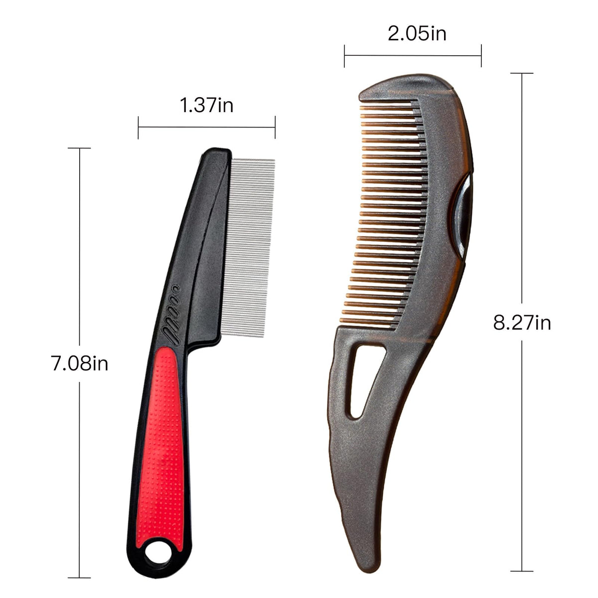 Peigne large en plastique AMZWISH avec bouton, vue latérale