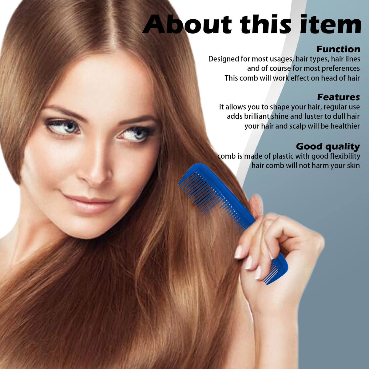 Peigne Soft 'N Style en bleu marine en gros plan