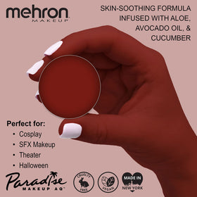 Peinture de visage et corps Mehron rouge 18g avec application sur peau