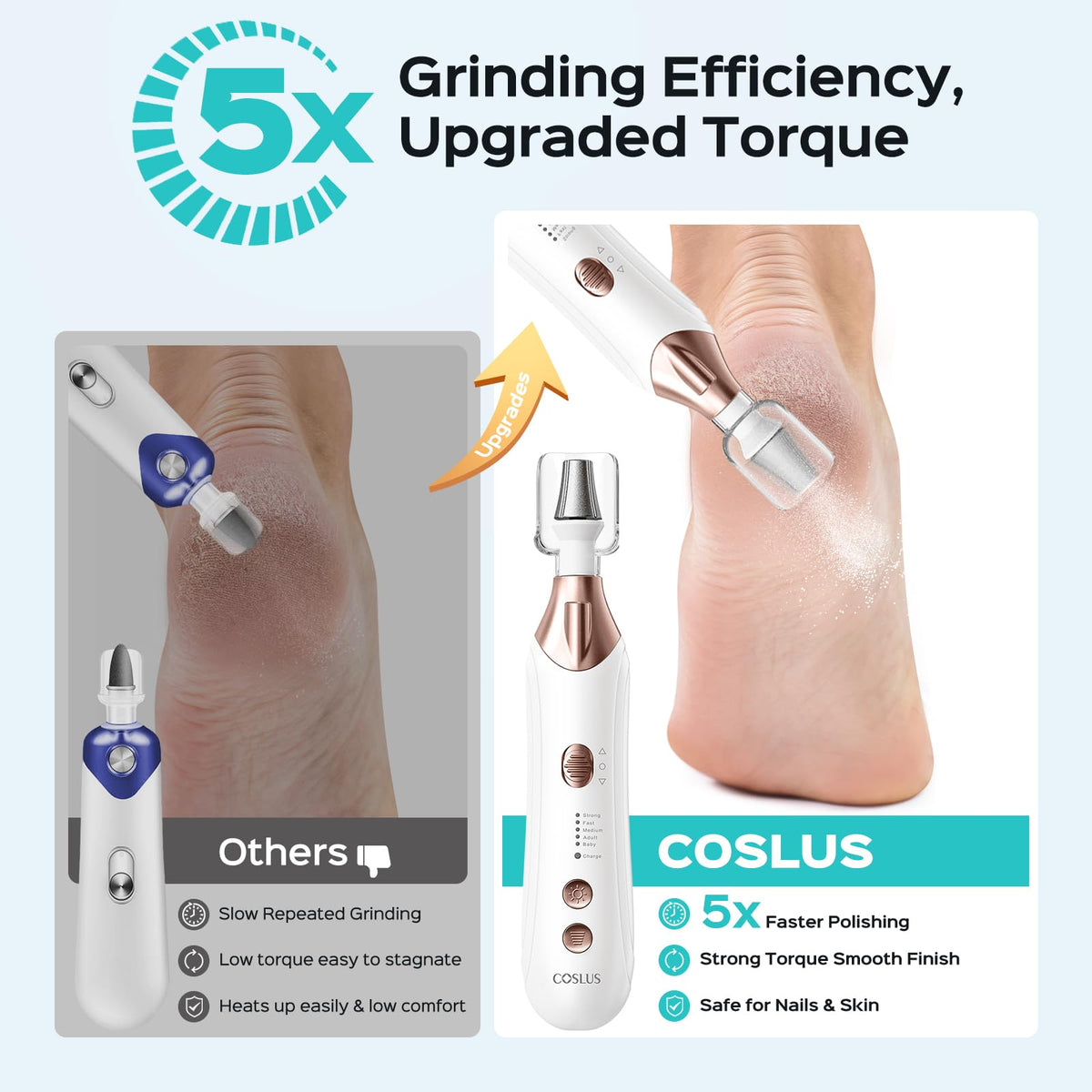 Perceuse à ongles COSLUS avec lumière LED intégrée