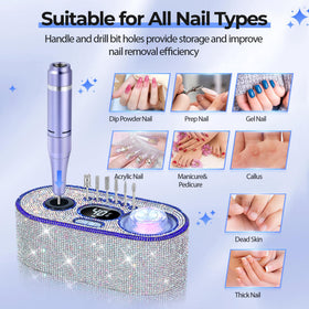 Perceuse à ongles JOSGLOI en action sur des ongles