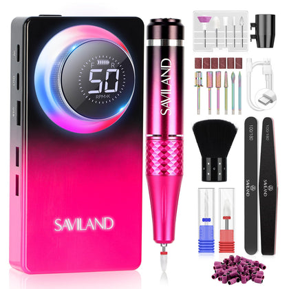 Perceuse à ongles SAVILAND modèle électrique vue avant avec écran LCD