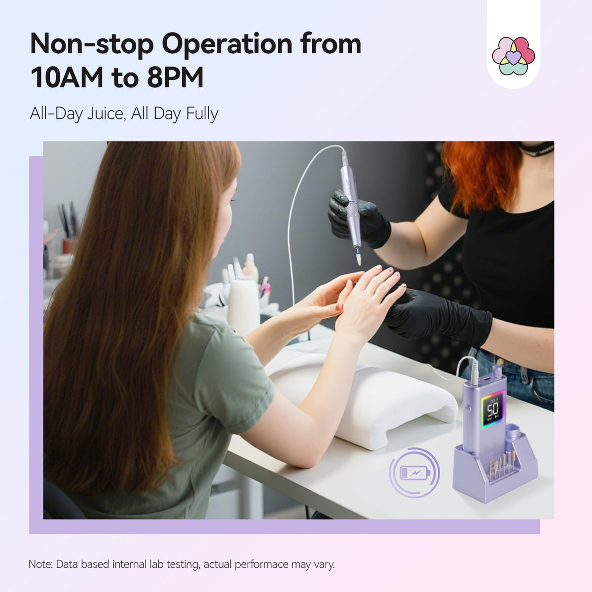 Perceuse à ongles SAVILAND utilisée dans un salon de manucure