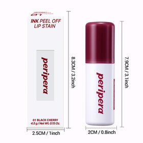 Peripera Ink Peel Off Lip Stain 01 BLACK CHERRY avec autres produits de maquillage