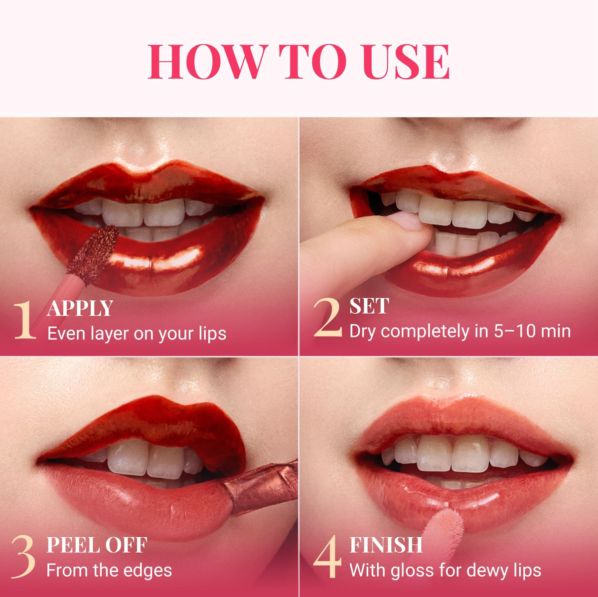 Peripera Ink Peel Off Lip Stain 02 Dear Rose with other makeup products
