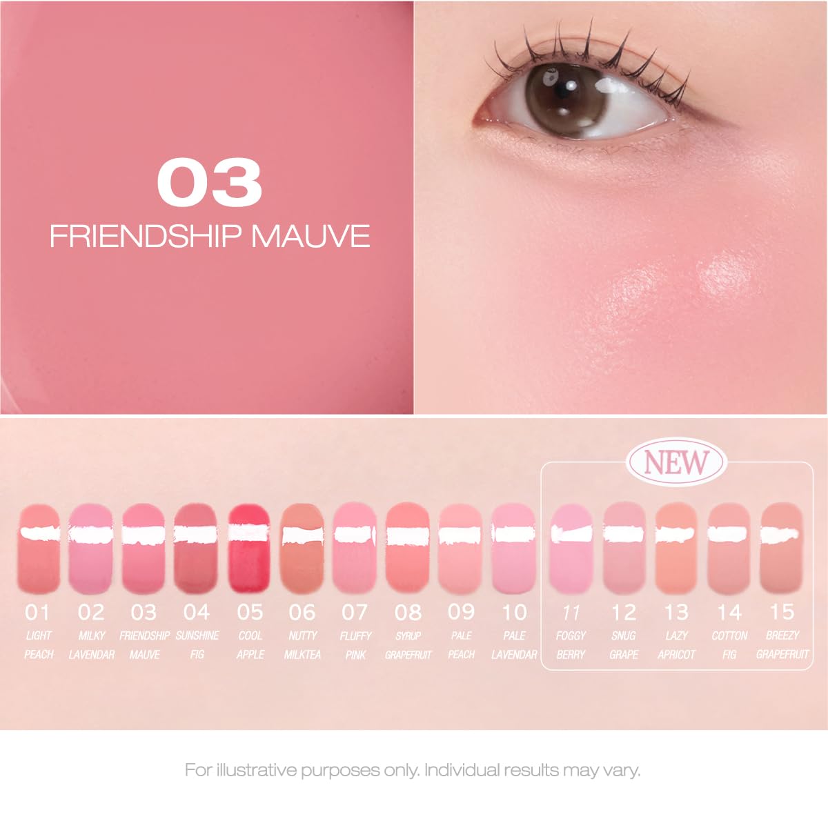 Peripera SYRUPY TOK CHEEK Blush avec arrière-plan esthétique