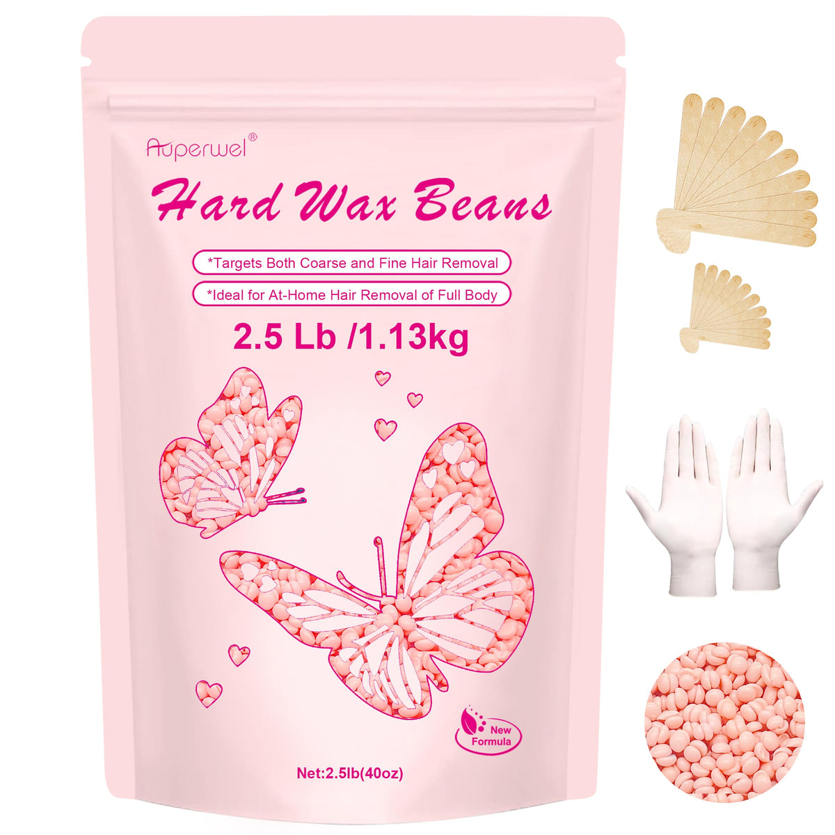 Perles de cire Auperwel 2,5lb en rose pour épilation