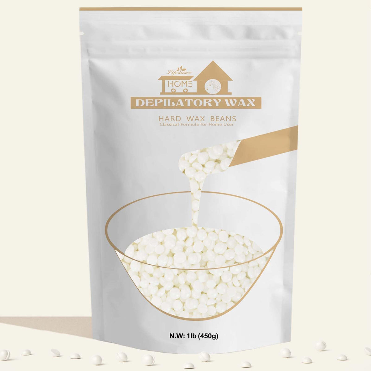 Perles de cire blanche Lifestance 440g en vue de face