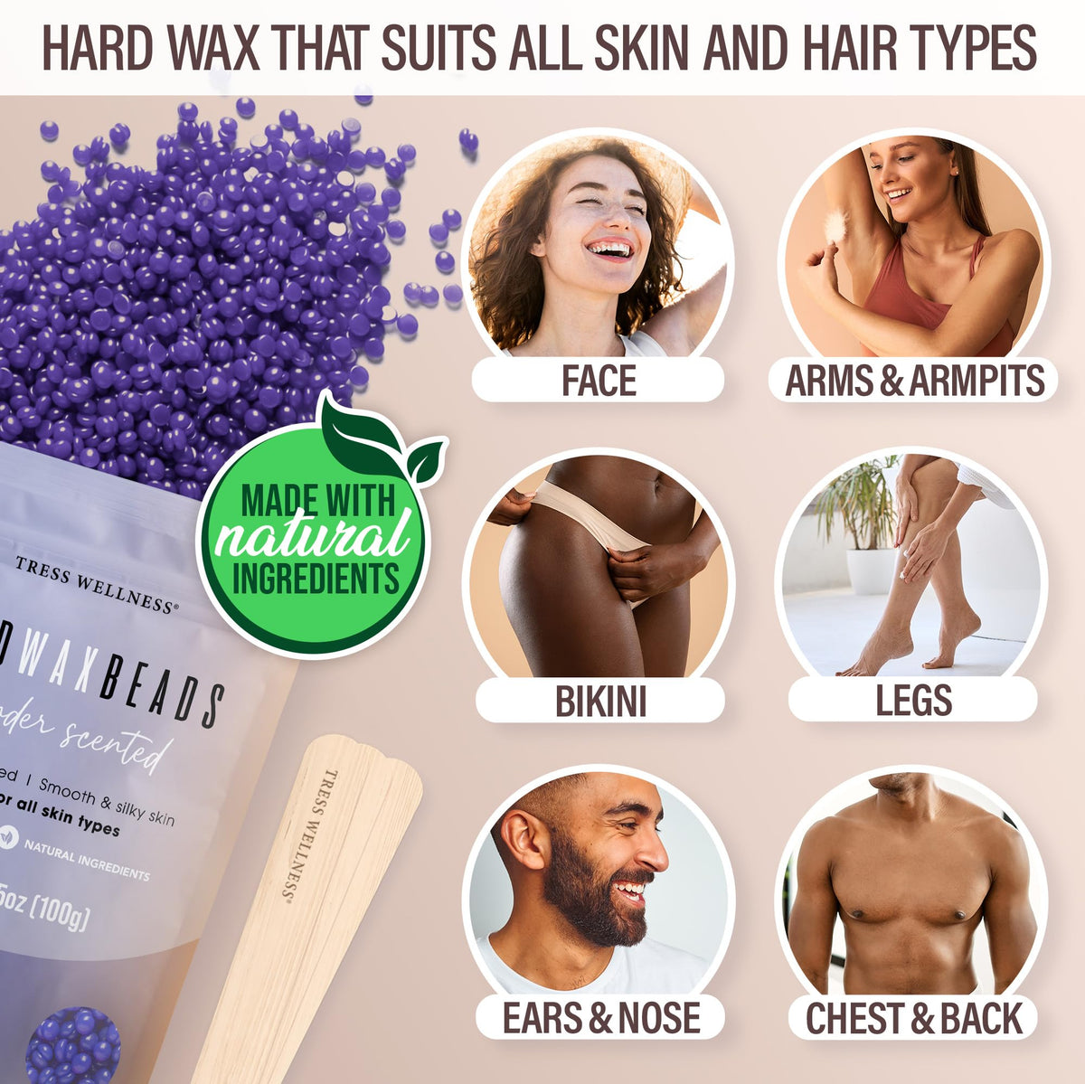 Perles de cire dure parfumées du kit Tress Wellness