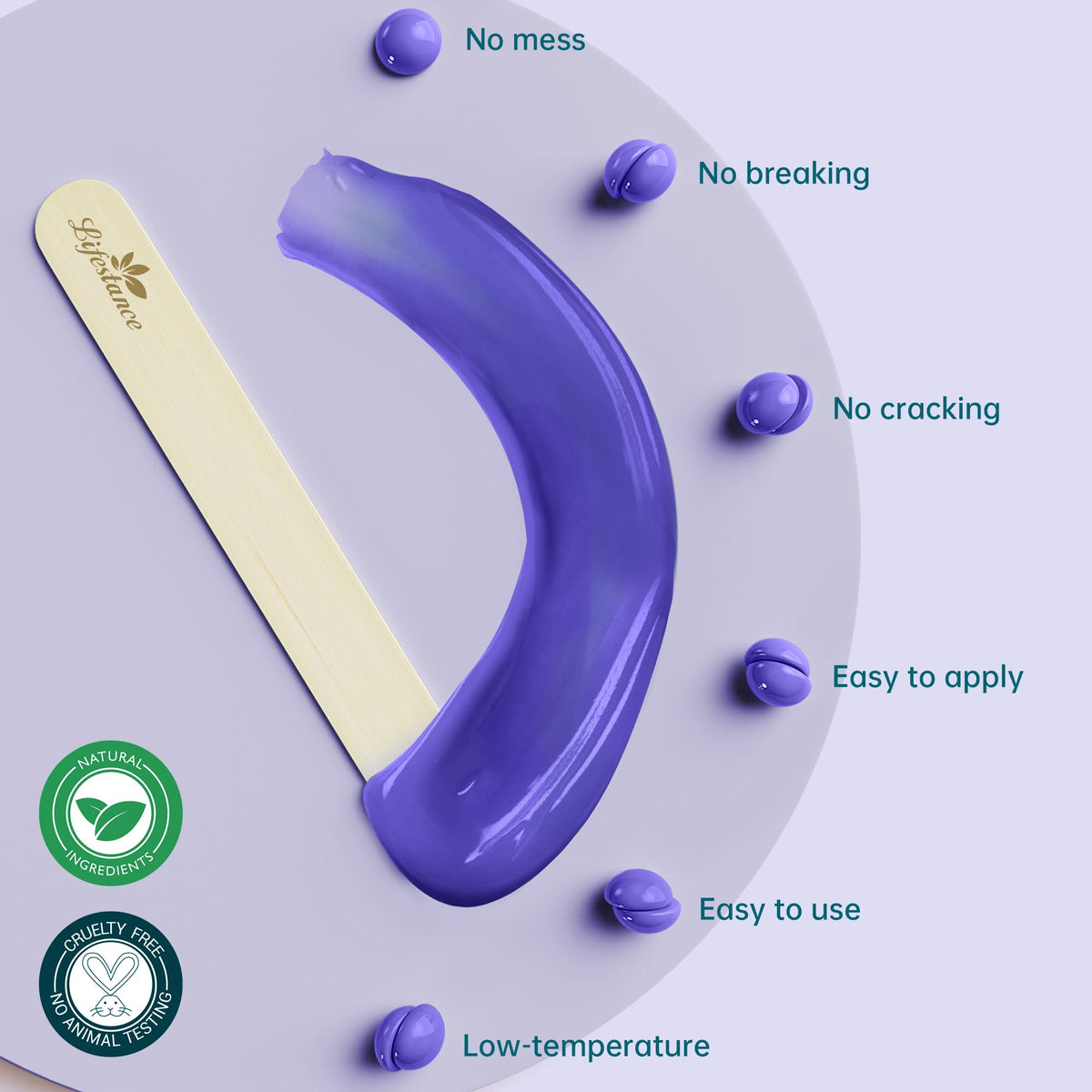 Perles de cire Lifestance sur une surface de travail