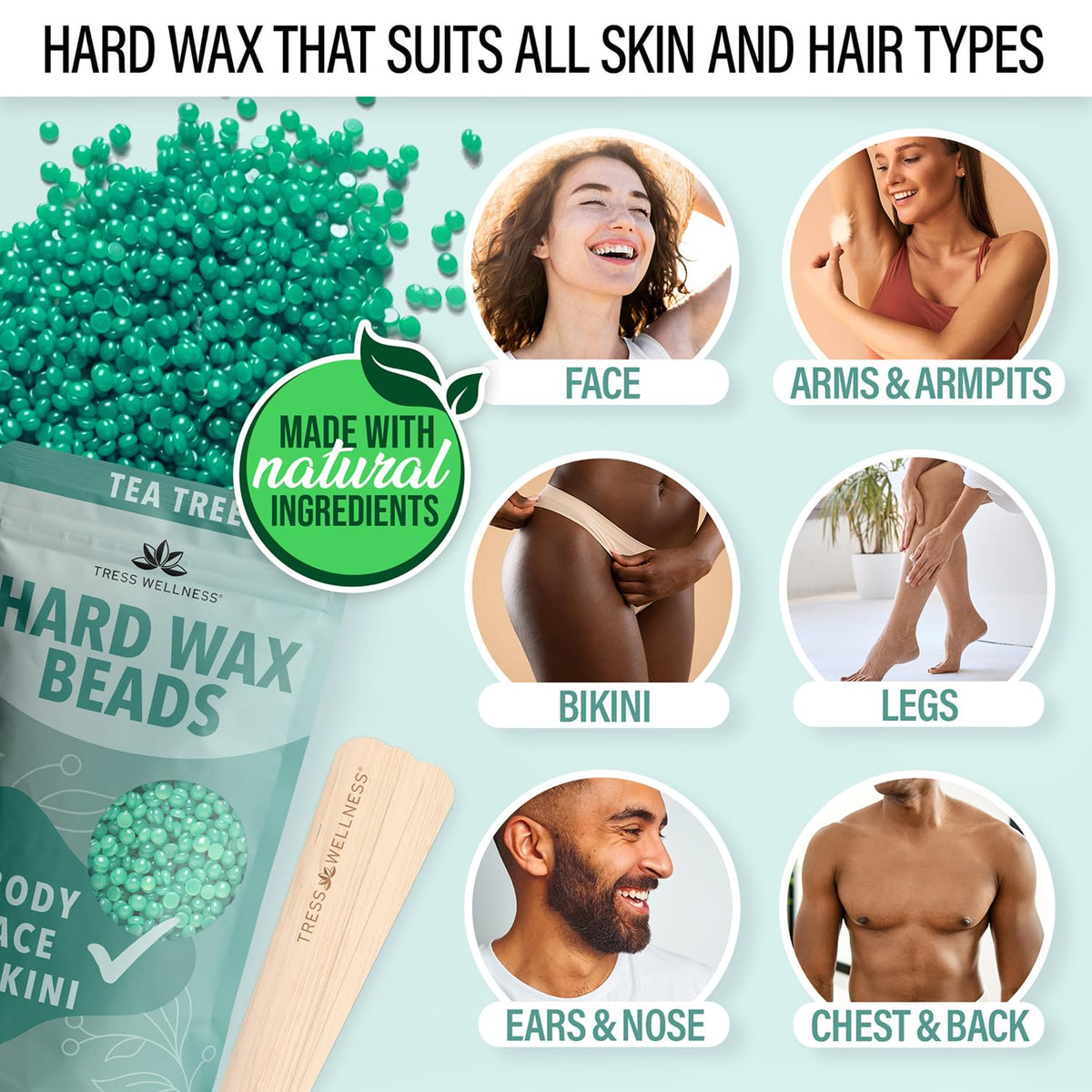 Perles de cire parfumées du kit d'épilation Tress Wellness