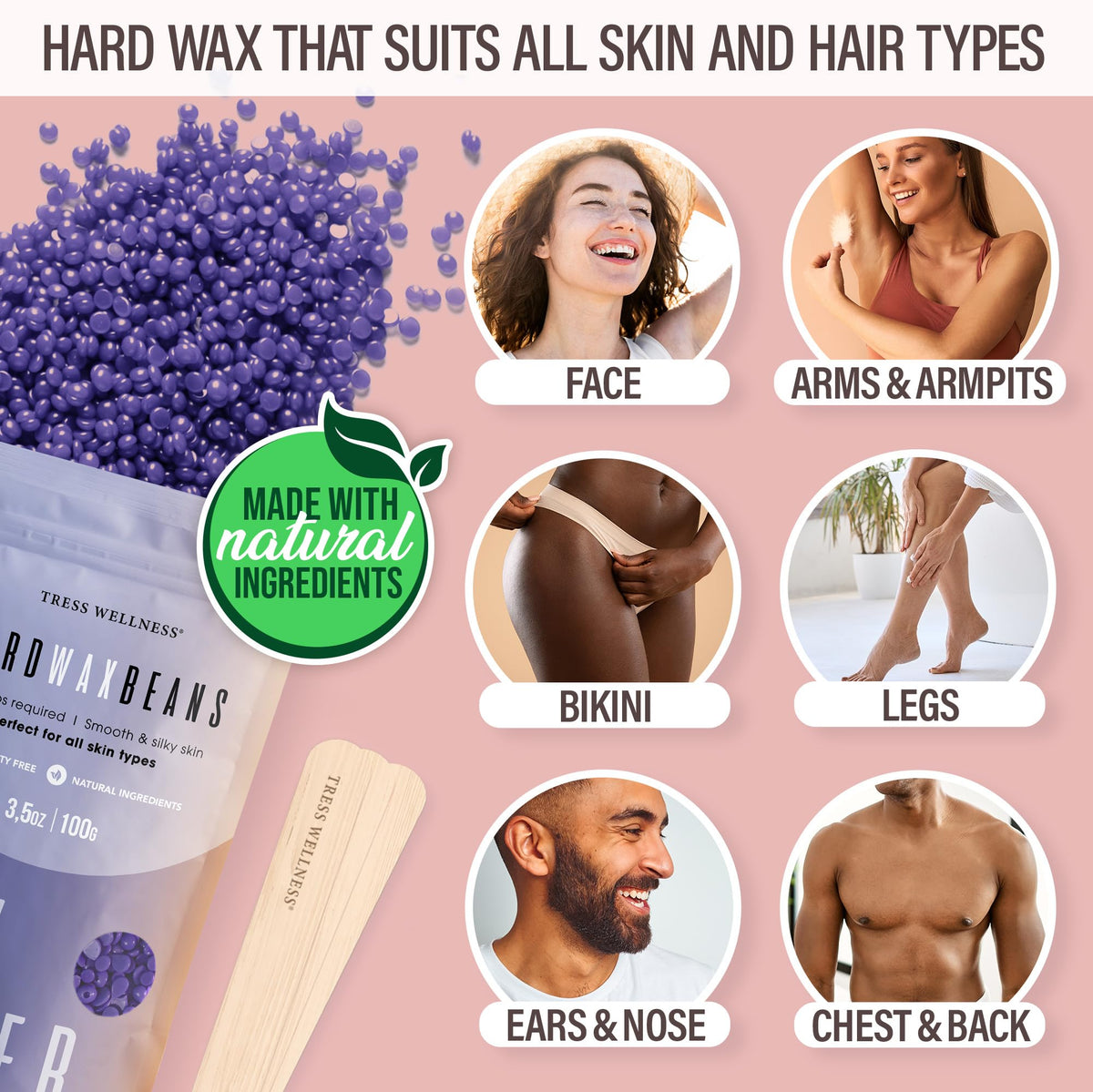 Perles de cire parfumées incluses dans le kit Tress Wellness