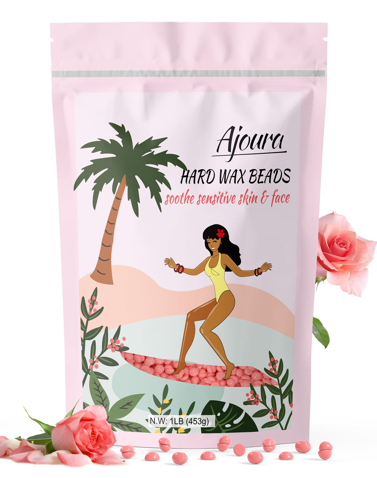 Perles de cire rose Ajoura en pot de 440g