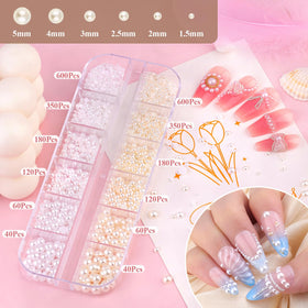 Perles métalliques en or et argent du kit BELLEBOOST pour nail art