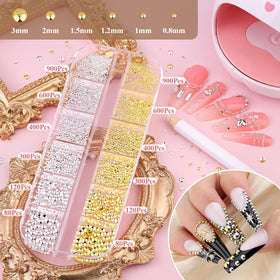 Perles plates blanches et beiges du kit de nail art BELLEBOOST