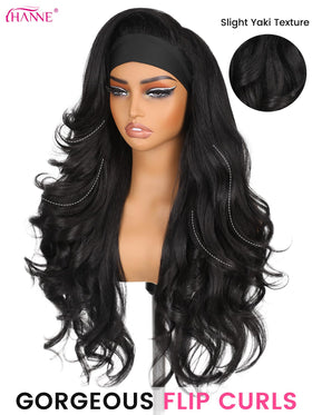 Perruque à bandeau ondulée HANNE avec boucles volumineuses