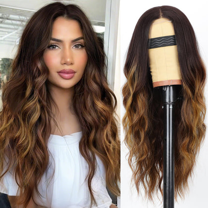 Perruque AISI HAIR marron ondulée vue de face