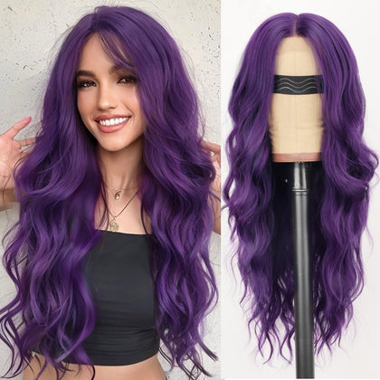 Perruque AISI HAIR violet foncé 26 pouces vue avant