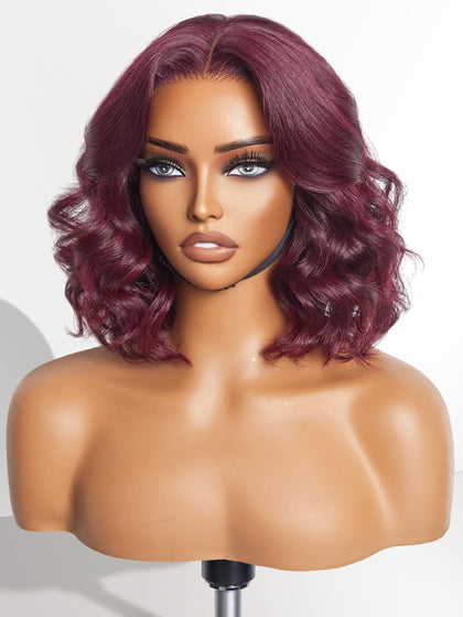 Perruque Bob 10" 99J Bordeaux LUVME HAIR vue de face