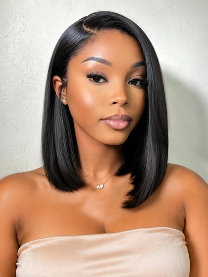Perruque bob lace front 13x6 Beluck en cheveux humains vue de face
