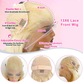 Perruque BOTNNS 613 blonde avec ajustements visibles
