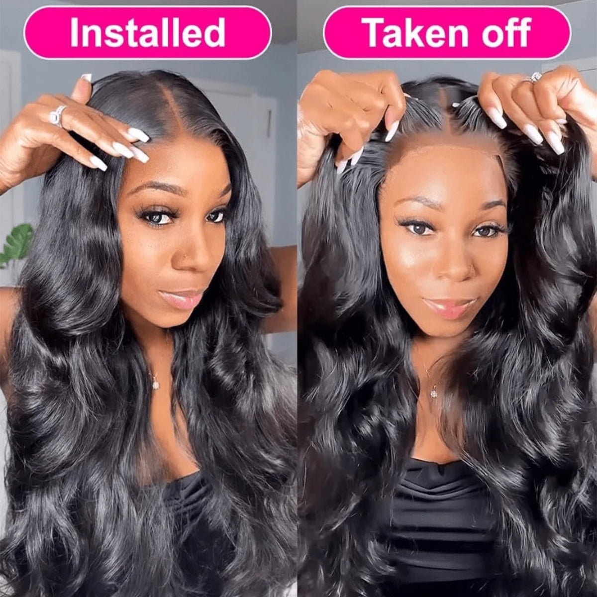 Perruque bunGiol en cheveux naturels bouclés avec bande élastique