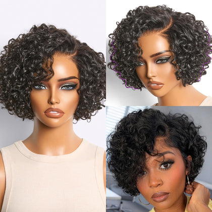 Perruque courte bouclée LUVME HAIR 6 pouces vue de face