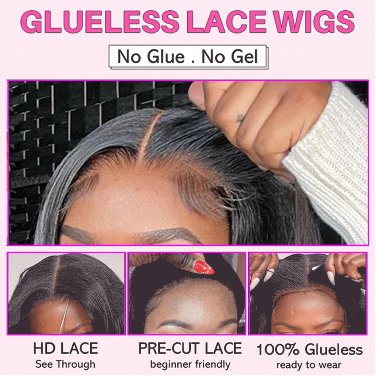 Perruque glueless bunGiol vue arrière