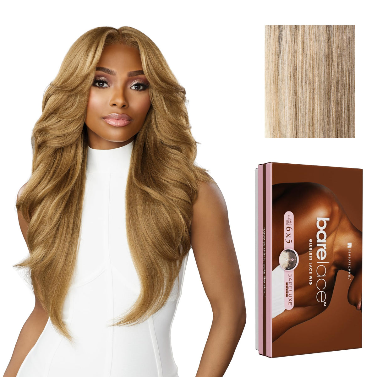 Perruque lace 6x5 Balayage Ash Blonde vue avant