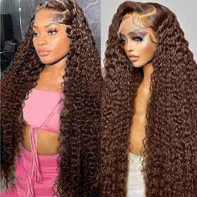 Perruque Lace Front Chocolat Brun 30 pouces vue avant