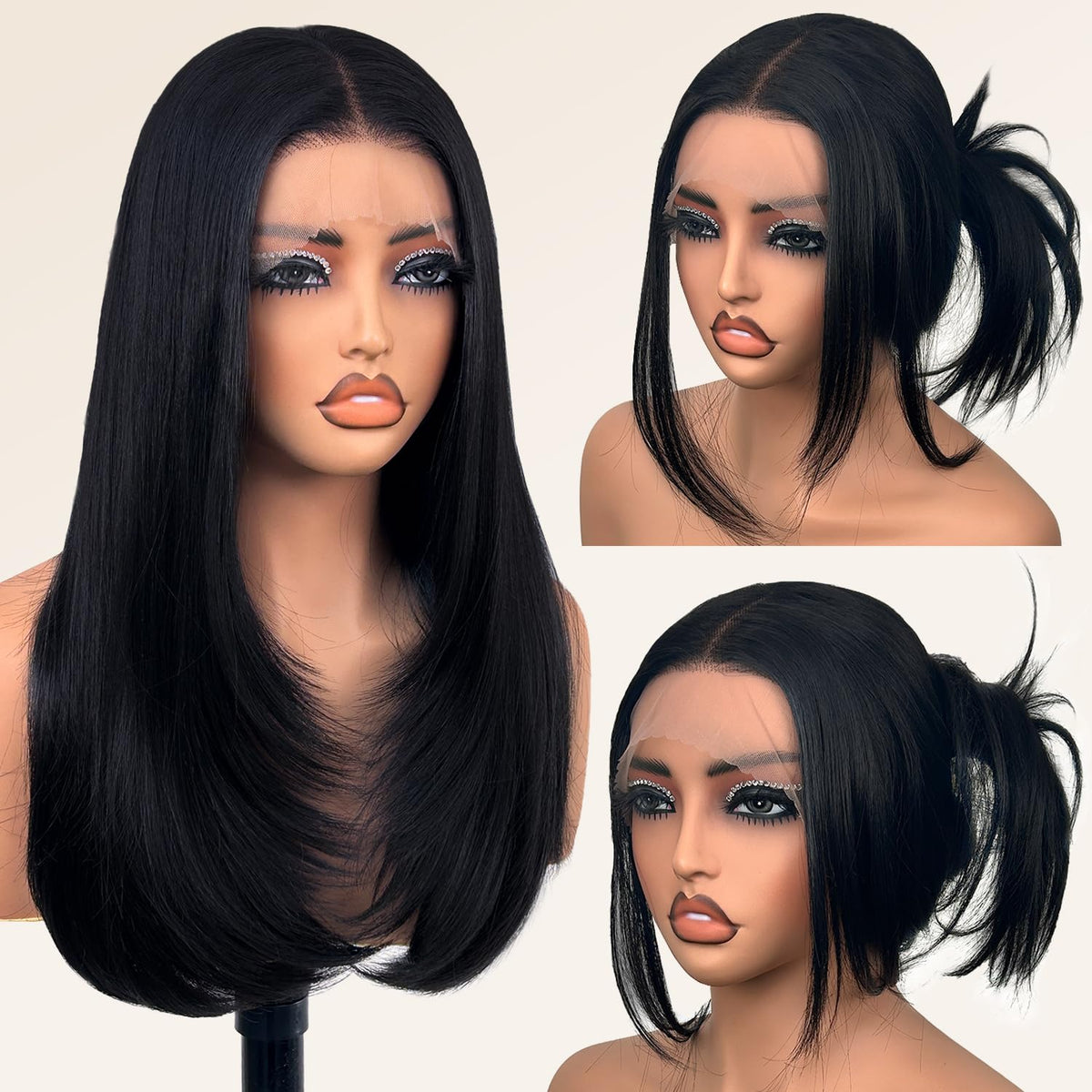 Perruque lace front glueless Su Mei.s 26 pouces vue avant