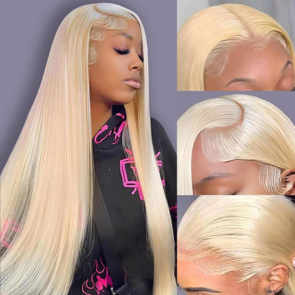 Perruque lace front LETMIEO 30 pouces en cheveux humains 613 vue de face