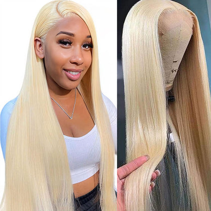 Perruque Lace Front LETMIEO 34 pouces 613 cheveux humains vue avant