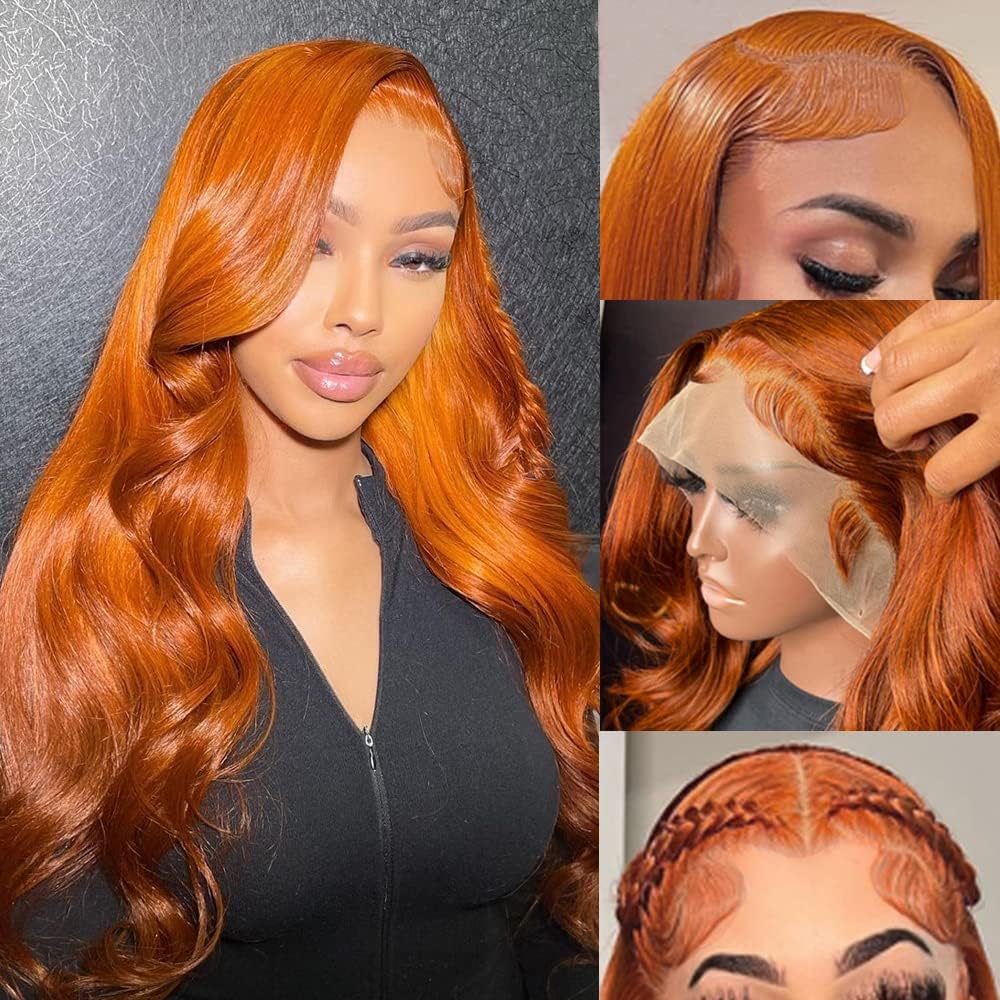 Perruque lace front QZOQZO Ginger 30 pouces vue avant