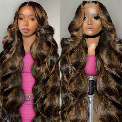 Perruque lace front QZOQZO Ombre 1B/30 vue de face
