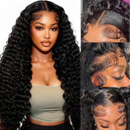 Perruque Lace Front Xhisae 30 pouces vagues profondes vue avant