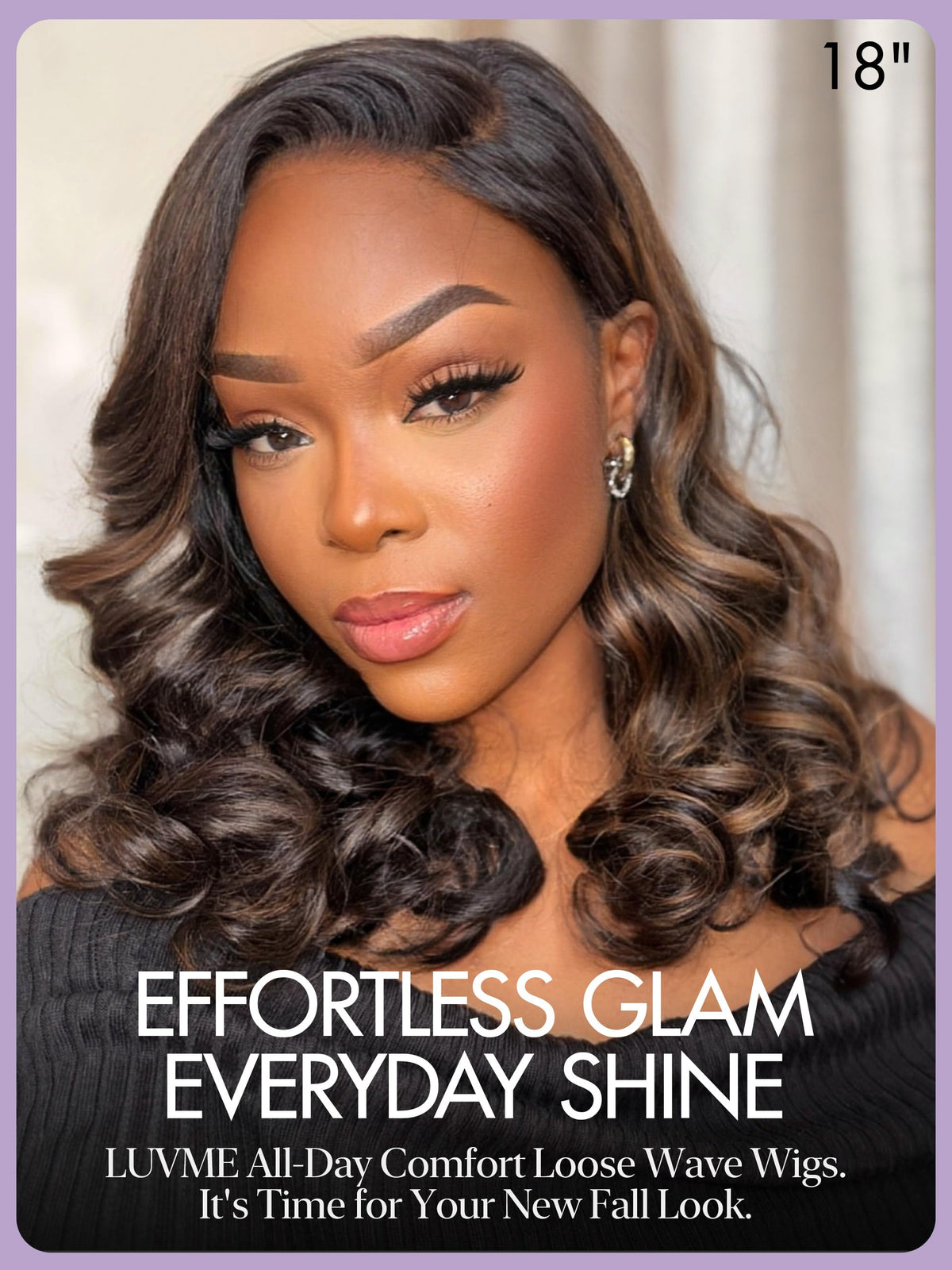 Perruque LUVME HAIR 100% cheveux humains boucles lâches vue latérale