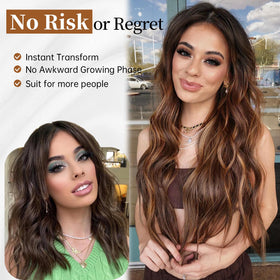 Perruque marron AISI HAIR montrant sa texture douce