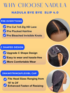 Perruque Nadula Curly avec accessoires inclus dans l'emballage