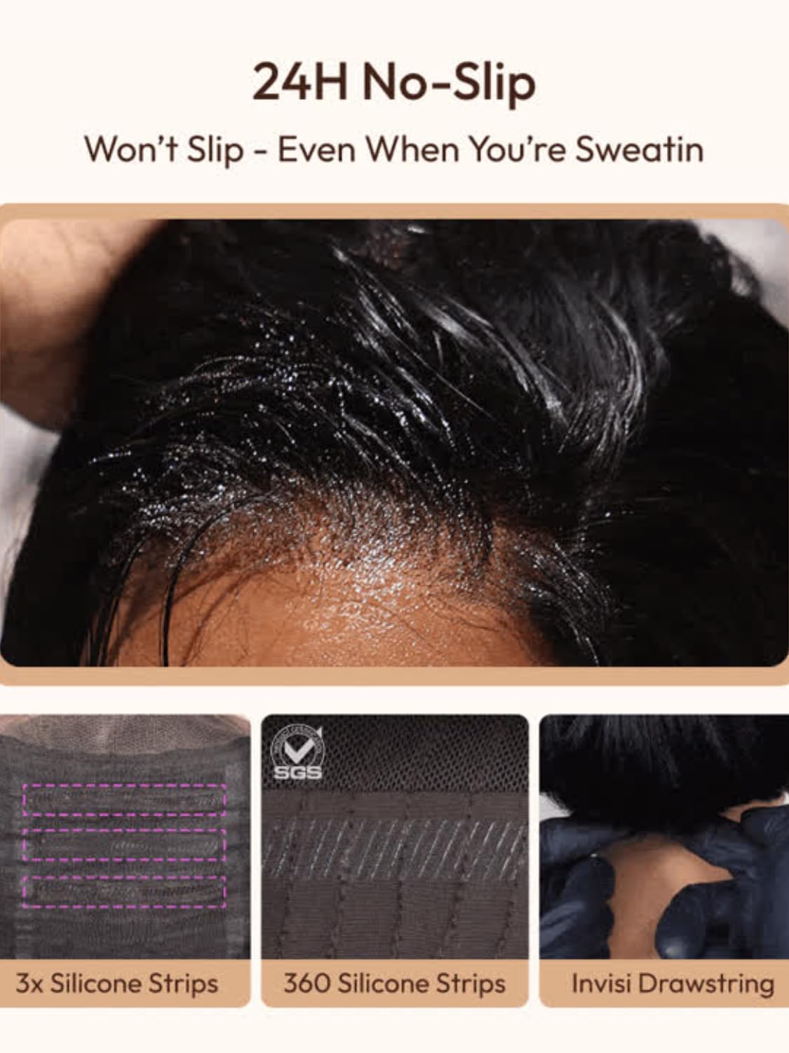 Perruque Nadula Curly sur support avec boucles volumineuses