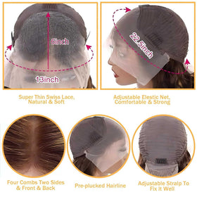 Perruque QZOQZO en cheveux humains avec capuchon ajustable