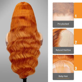 Perruque QZOQZO Ginger 28 pouces portée sur un mannequin