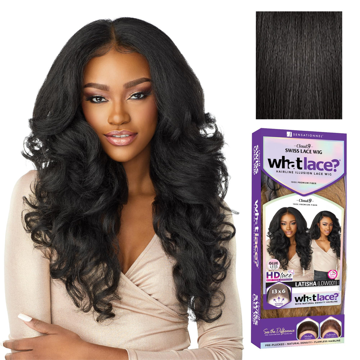 Perruque Sensationnel Latisha 13x6 OFFBLACK vue de face