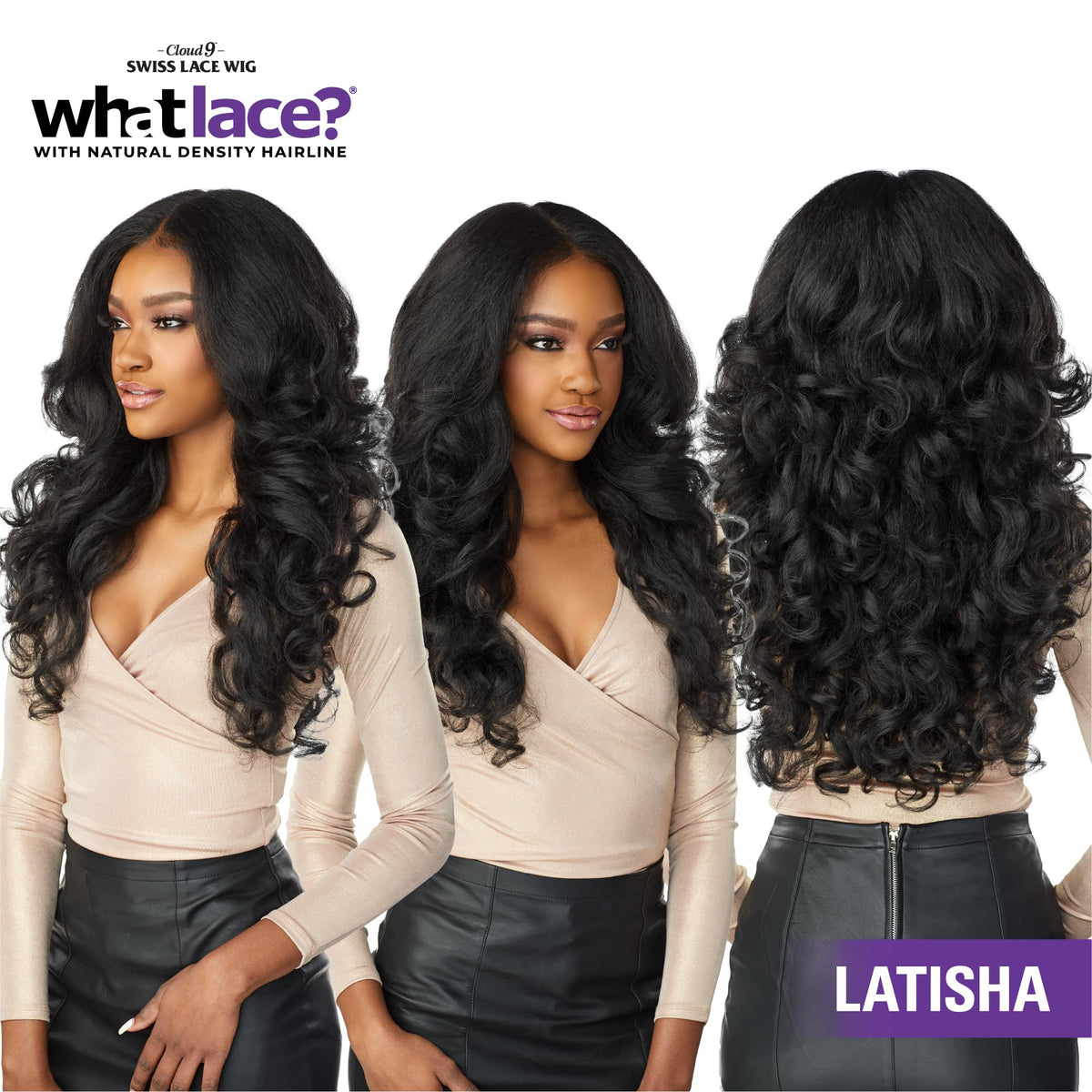 Perruque Sensationnel What Lace Latisha 13x6 de près montrant les baby hairs