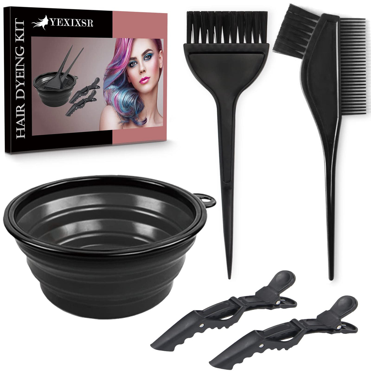 Personne utilisant le kit de teinture Yexixsr