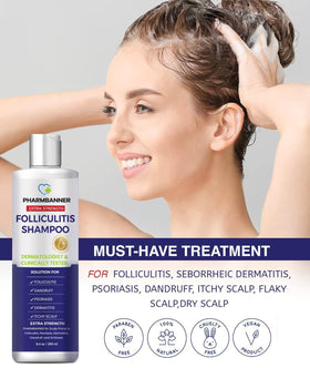 PHARMBANNER Shampooing Antifongique 281g et son application sur les cheveux