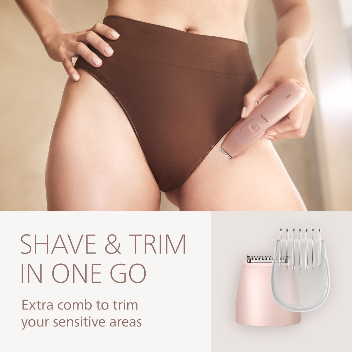 PHILIPS Lady Shaver 6000 tenue en main, vue de côté