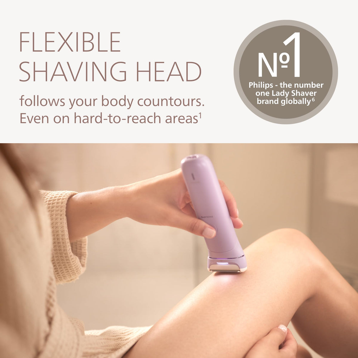Philips Lady Shaver Series 8000 vue arrière avec câble USB