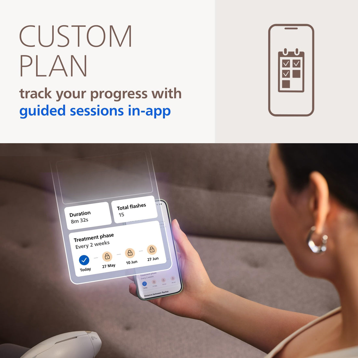 PHILIPS Lumea IPL BRI937/03 montrant les capteurs de contact