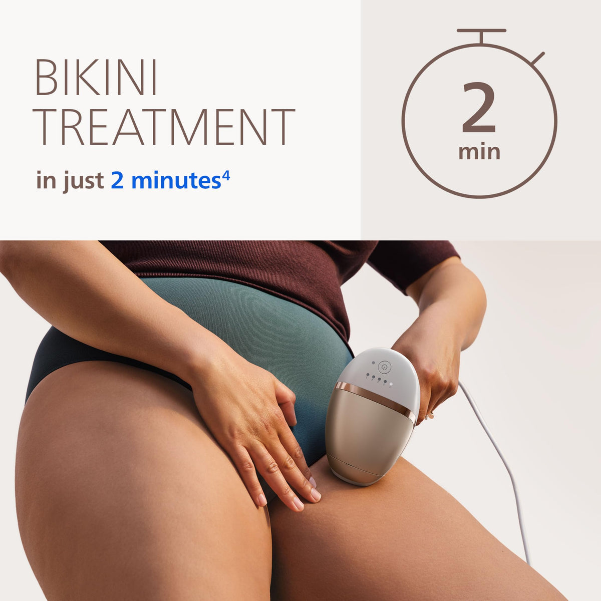 Philips Lumea IPL BRI984/03 en action sur la peau